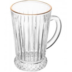 Taça Avulsa 210ml Para Cappuccino Deli Diamante Com Fio Dourado Em Cristal Ecológico